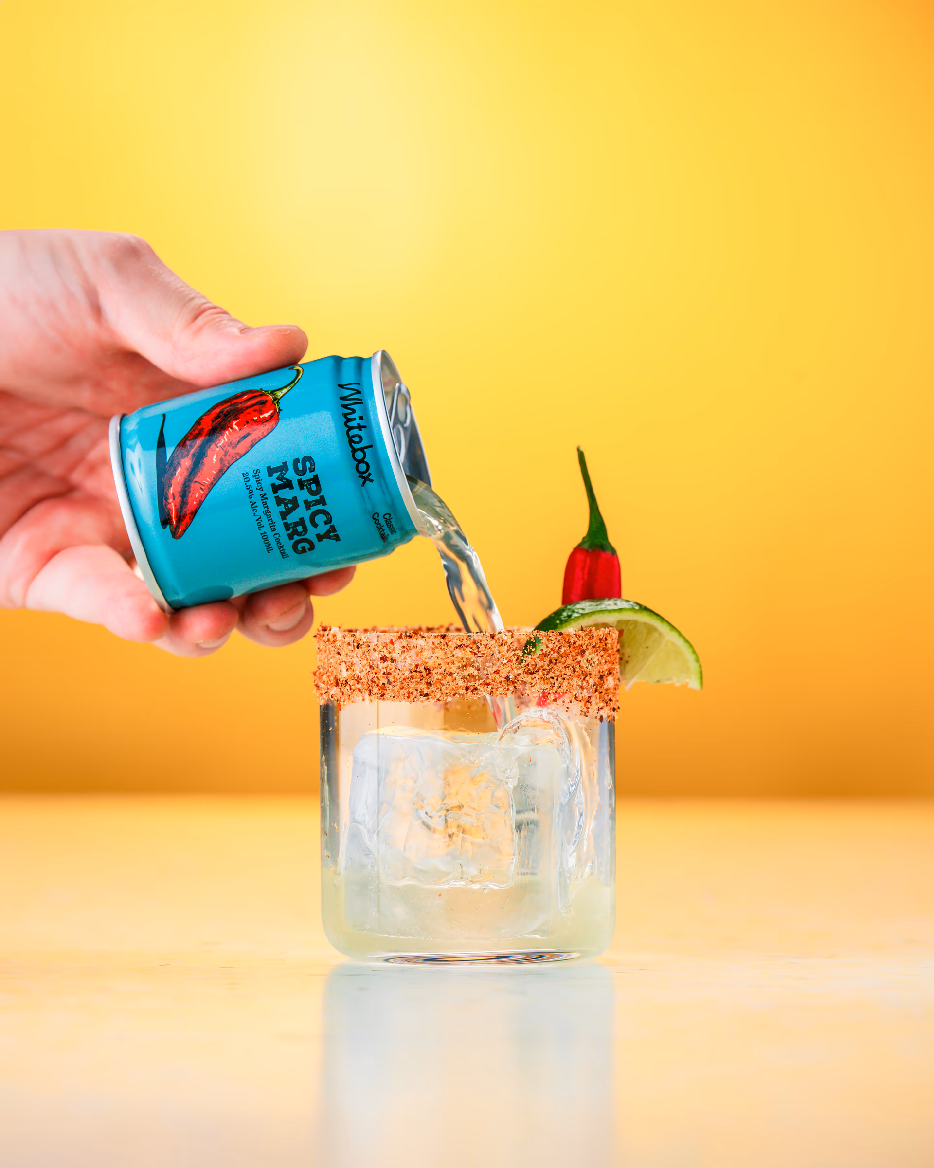 Whitebox Spicy Marg being poured